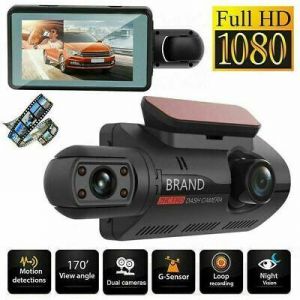 verifratelli shop מולטימדיה לרכב Dual Lens Car DVR Dash Cam Video Recorder G-Sensor 1080P Front And Inside Camera